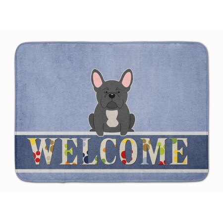Carolines Treasures French Bulldog Black Welcome Machine Washable Memory Foam Mat BB5595RUG
